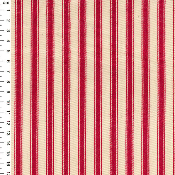 Cotton Canvas Ticking - Red - Image 2