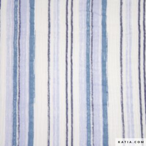 Blue Jeans Stripe Print on Muslin