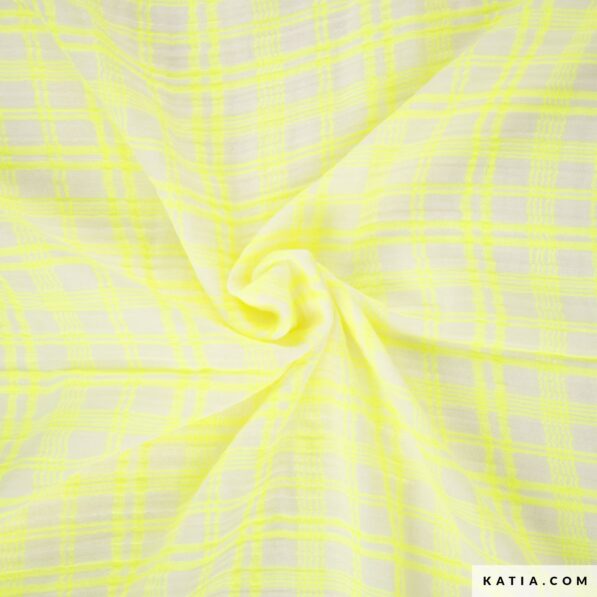 Neon & Cream Plaid Muslin - Image 2