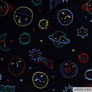 Galaxy Emotions Print Poplin