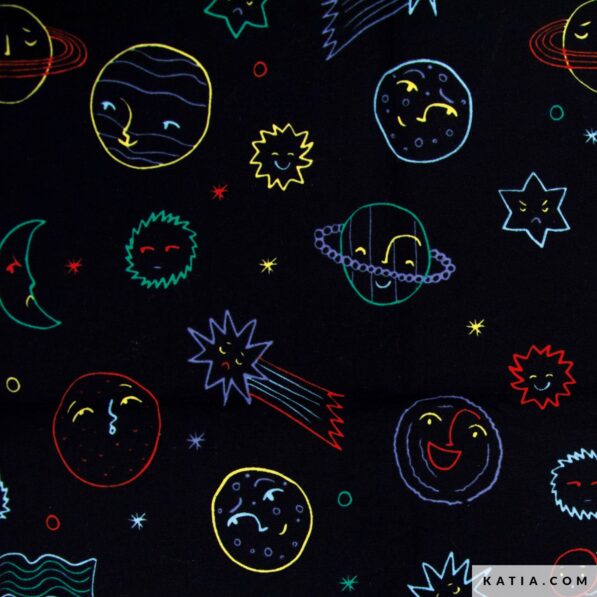 Galaxy Emotions Print Poplin