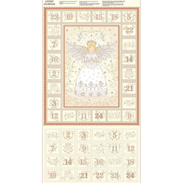 Cream Angel Advent Calendar Panel 042/Q - Image 2