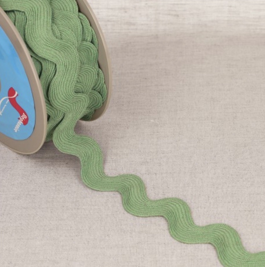 33mm Mottled Ric Rac - Light Khaki Green
