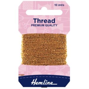 Dark Gold Glitter Thread 10m