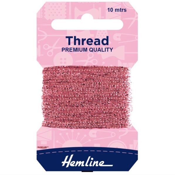 Pink Brow Thread Pink Glitter Thread 10m - The Fabric Shop