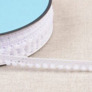 10mm Small Pom Pom Trimming - White