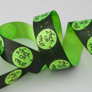 Fluorescent Green Trick or Treat Ribbon