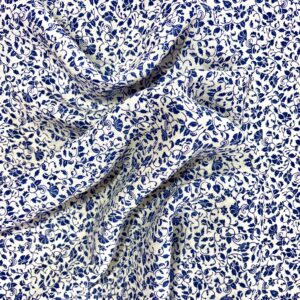 Blue and White Floral Linen