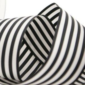 Striped Ribbon - Black and White