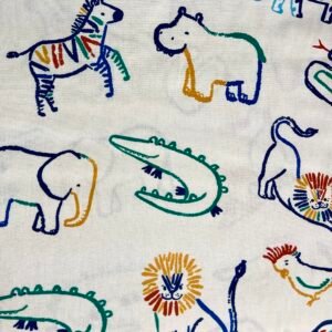 Crayon Animal Print Poplin