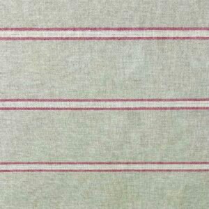 280cm Wide Red Striped on Natural Linen Canvas