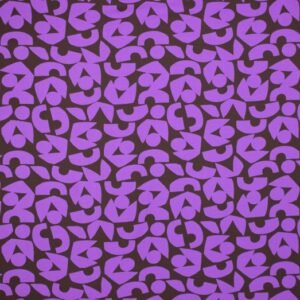 Graphic Abstract Purple Print on Brown