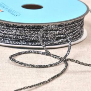 2mm Mottled Metal Cord - Black/Silver