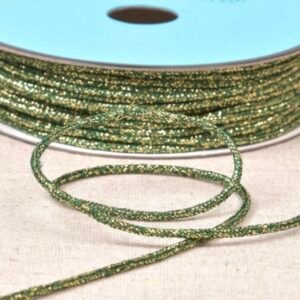 2mm Mottled Metal Cord - Green/Gold