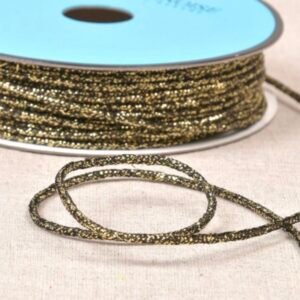 2mm Mottled Metal Cord - Black/Gold