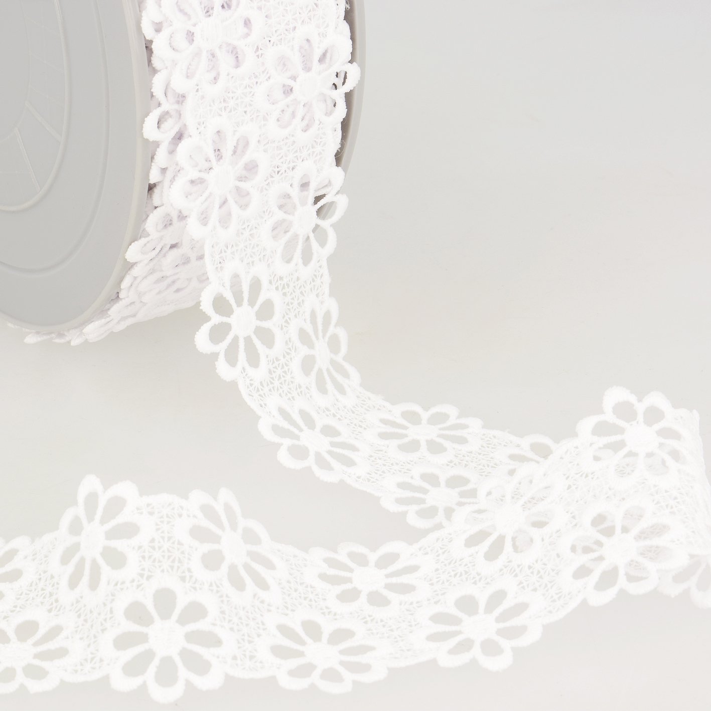 40mm Daisy Guipure Lace - White