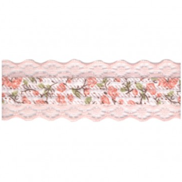26mm Rachel Lace Ribbon - Salmon Pink