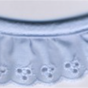 34mm Brodery Anglaise Gathered Trim - Sky Blue