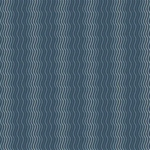 Makower UK High Tide Waves dark blue quilting cotton with wavy lines of tiny pale blue and white dots