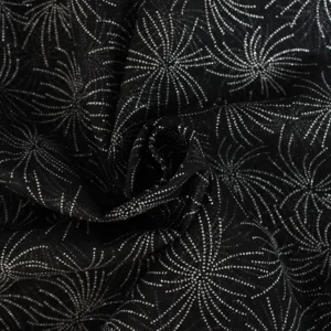 Glitter Firework Organza Black/Silver