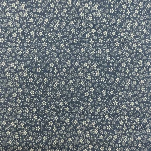 Cream Floral Printed Blue Denim